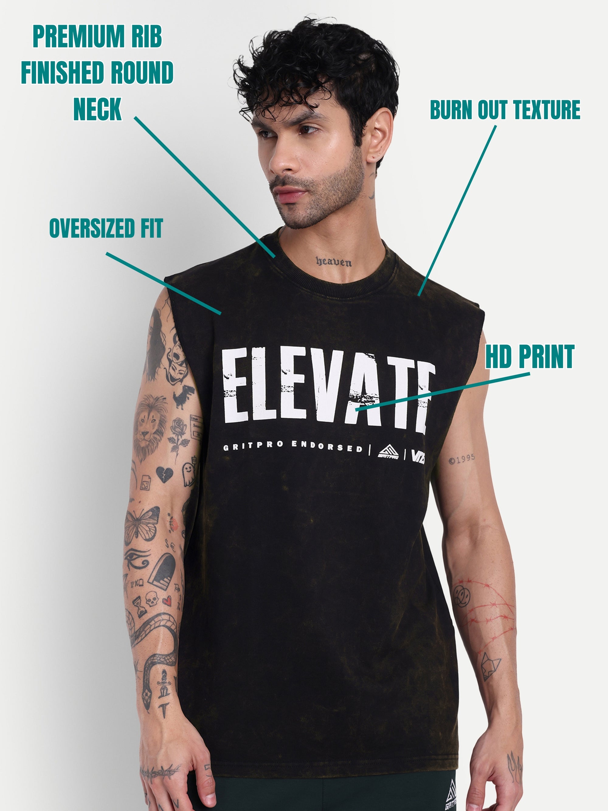 OVERSIZED BURN OUT SLEEVELESS