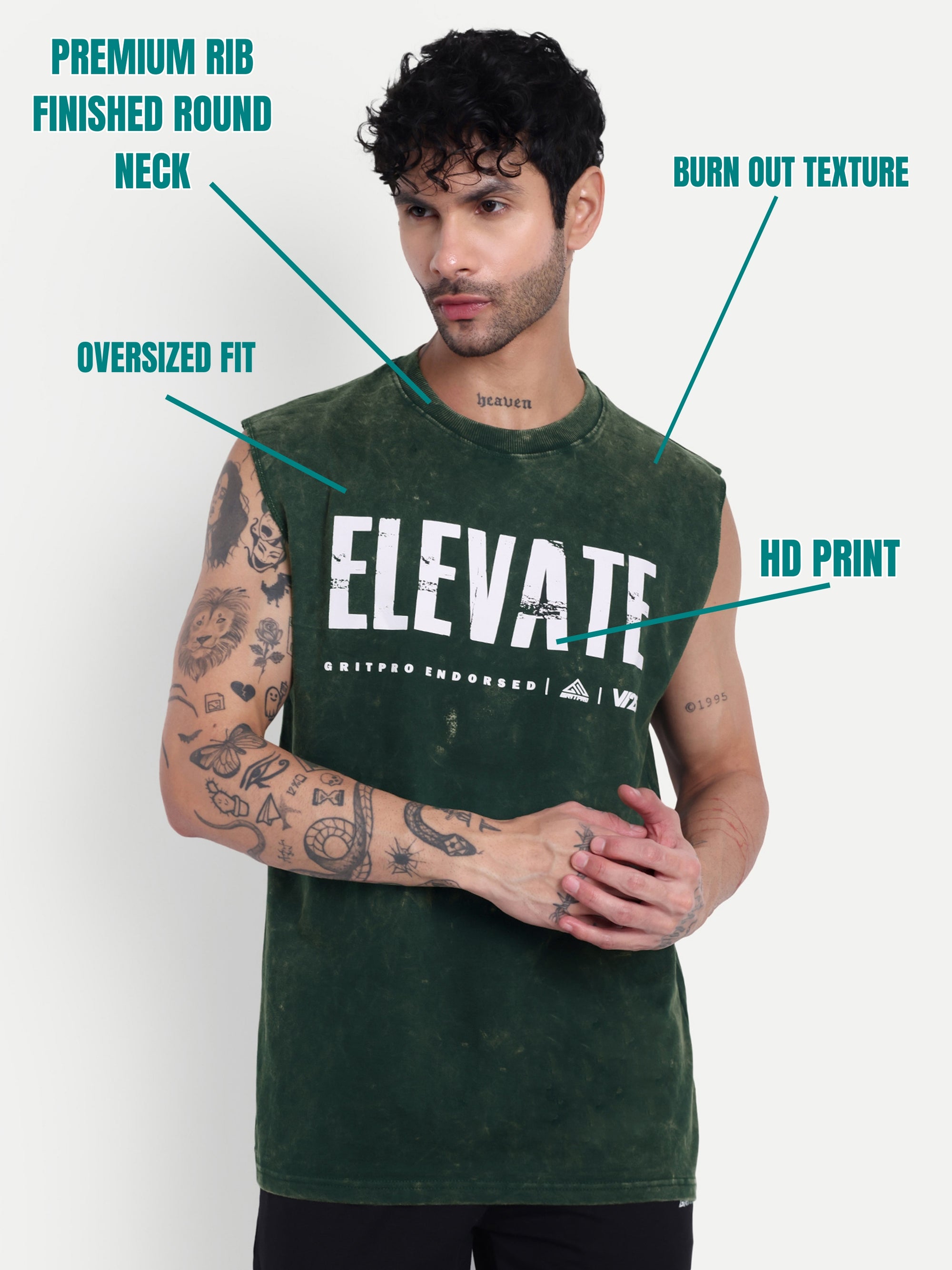OVERSIZED BURN OUT SLEEVELESS