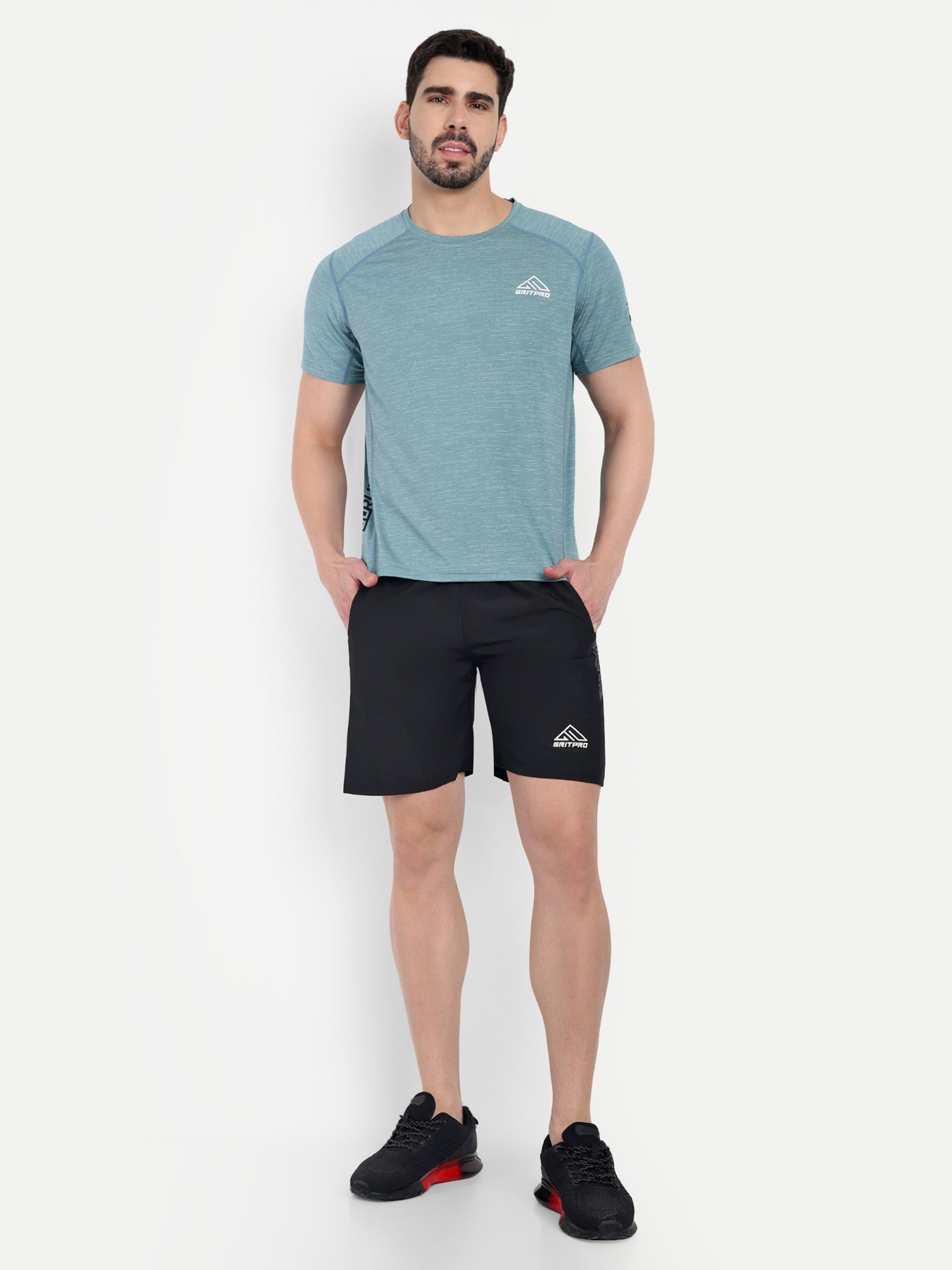 MELANGE SHADED RUNNING T-SHIRT