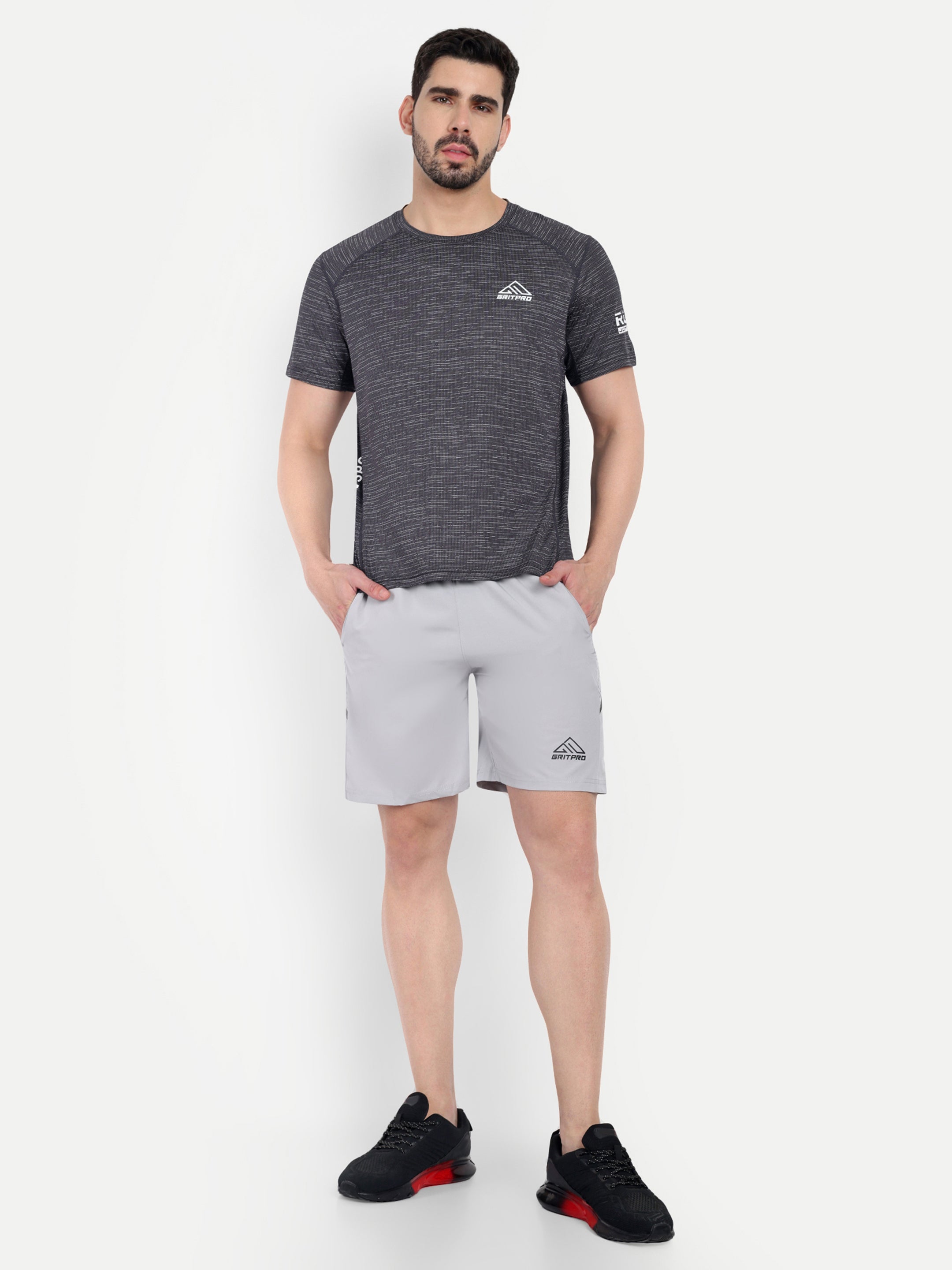 MELANGE SHADED RUNNING T-SHIRT