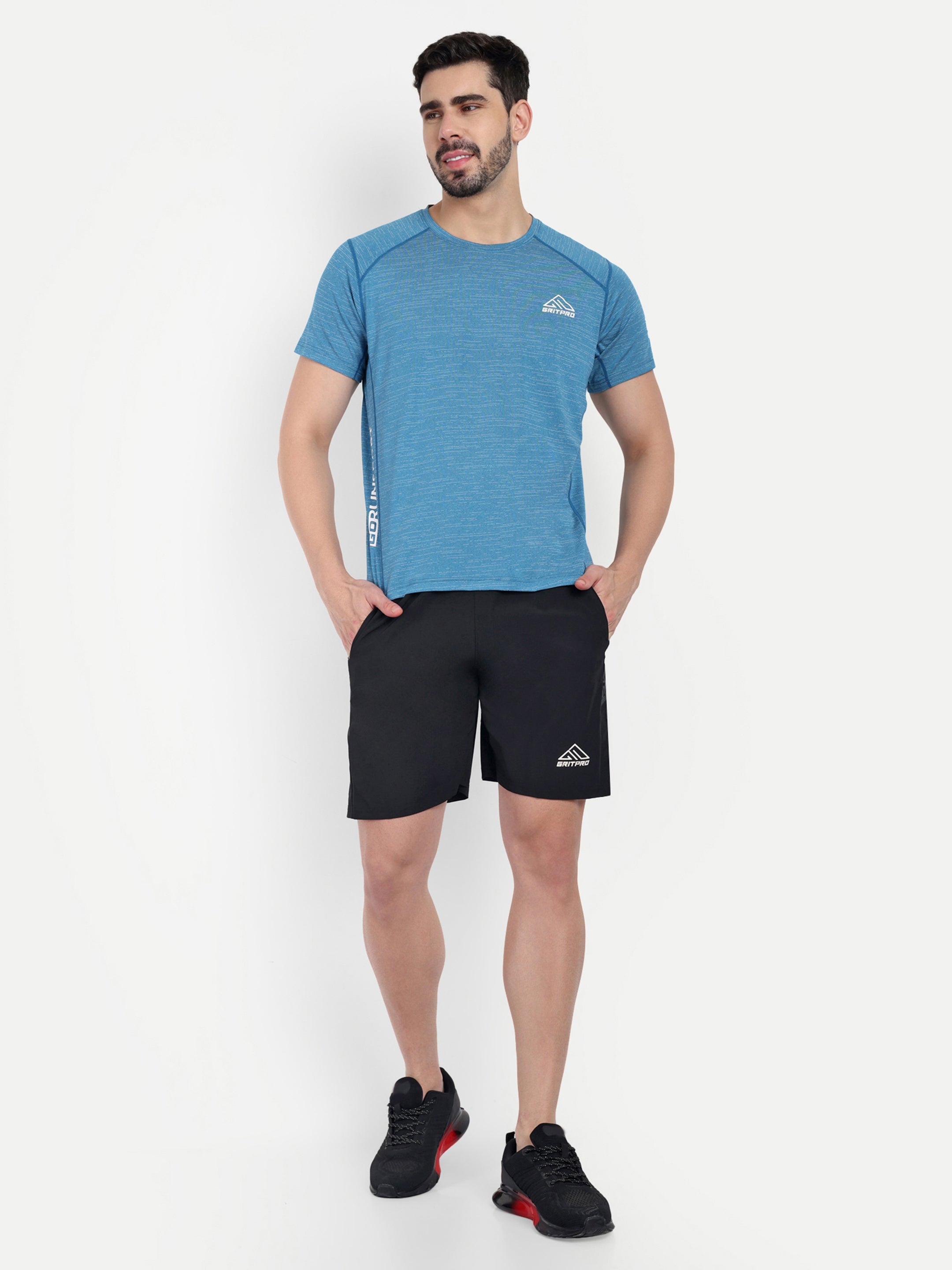 MELANGE SHADED RUNNING T-SHIRT