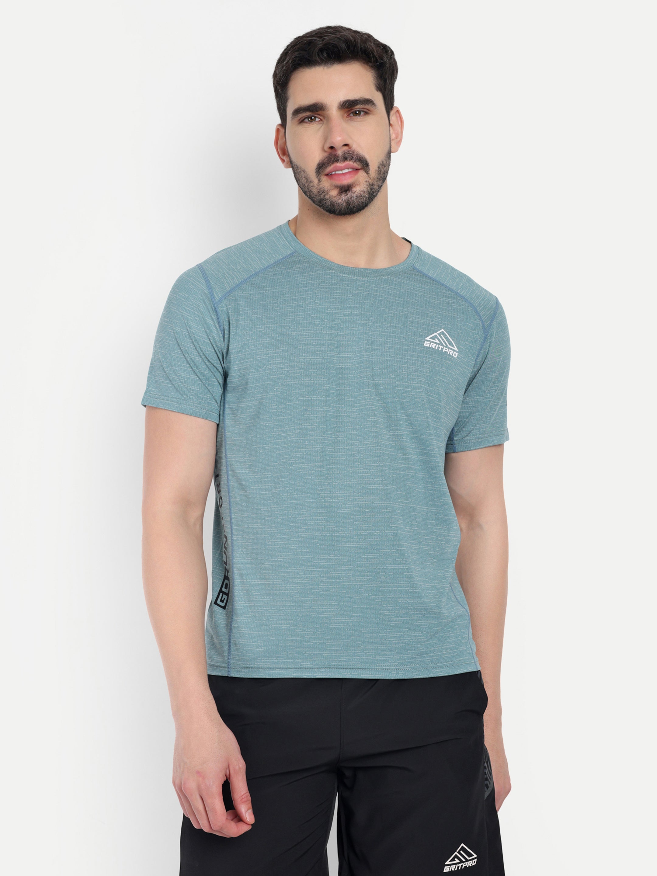 MELANGE SHADED RUNNING T-SHIRT