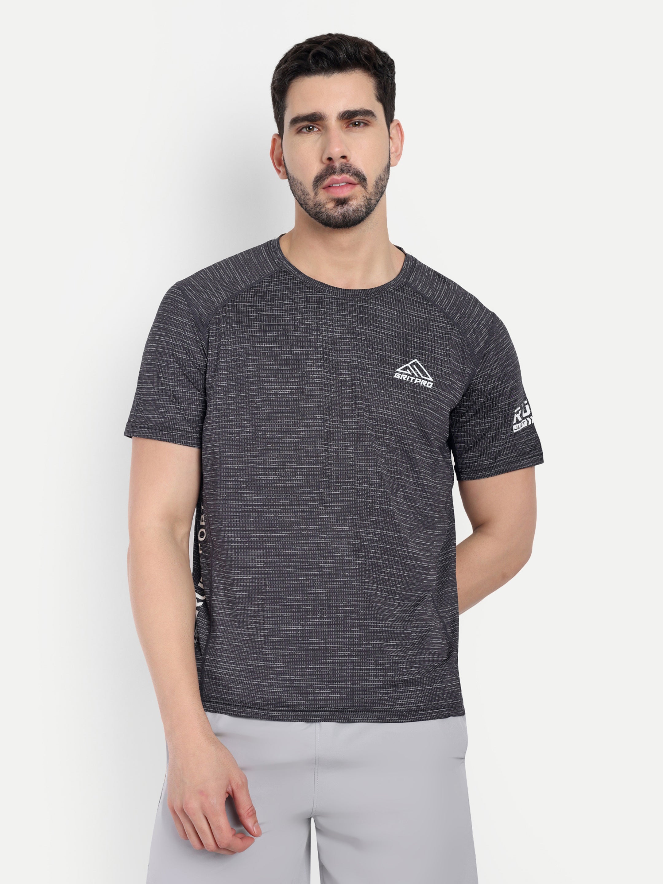 MELANGE SHADED RUNNING T-SHIRT