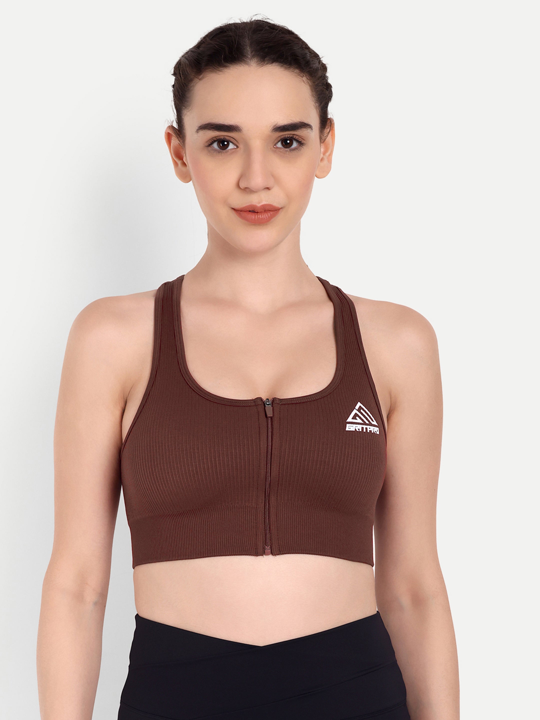 ZIP AND CRO SPORTS BRA