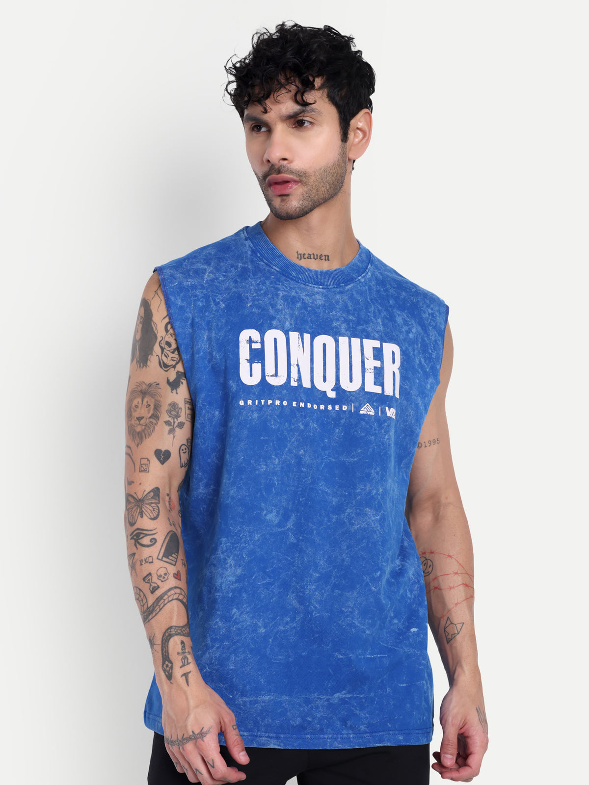 OVERSIZED ACID WASHED SLEEVELESS