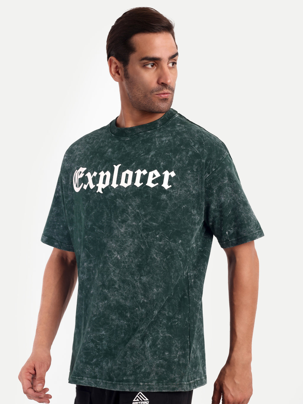 GREEN ACID WASHED OVERSIZED T-SHIRT