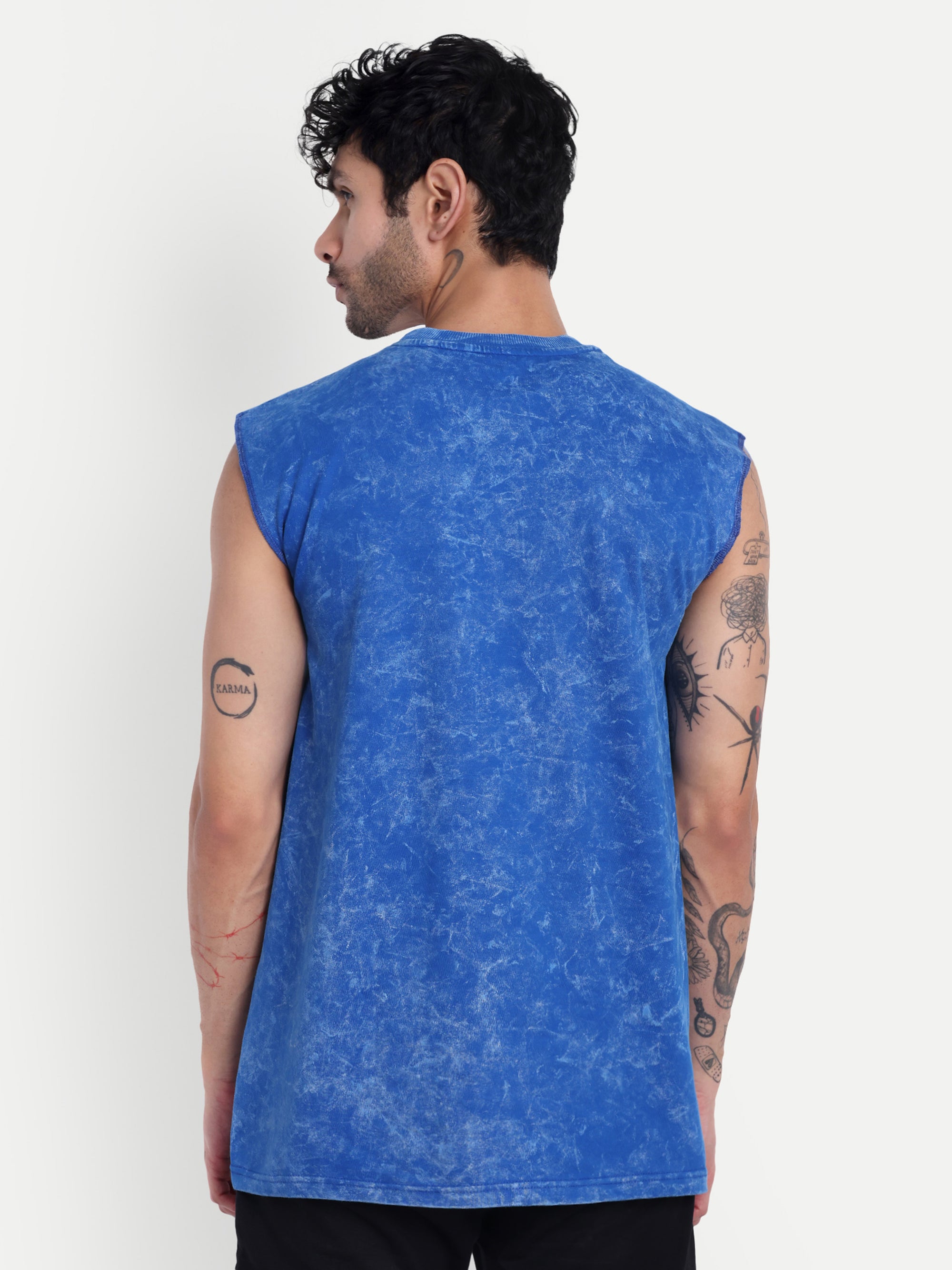 OVERSIZED ACID WASHED SLEEVELESS