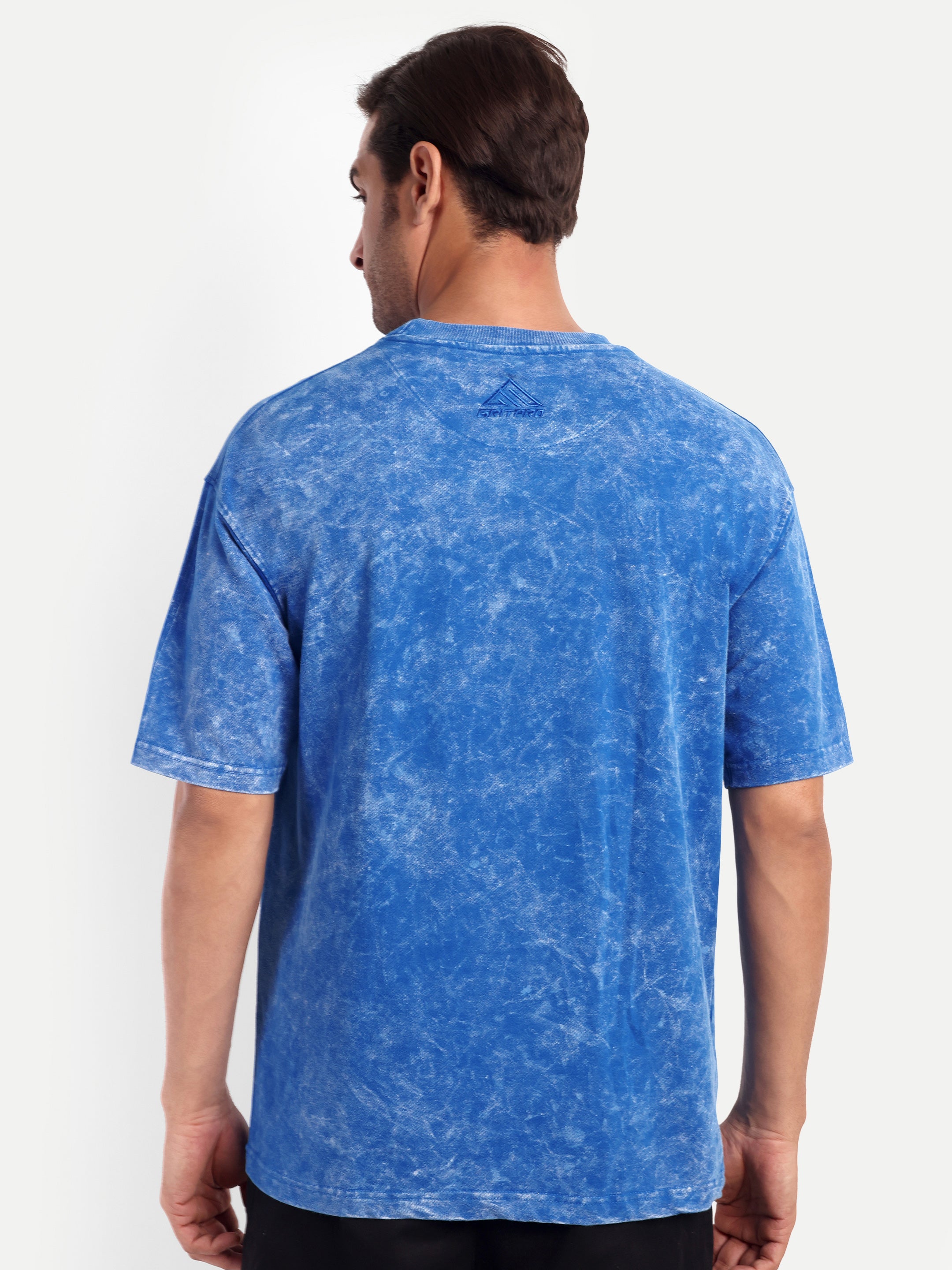 ROYAL BLUE ACID WASHED OVERSIZED T-SHIRT