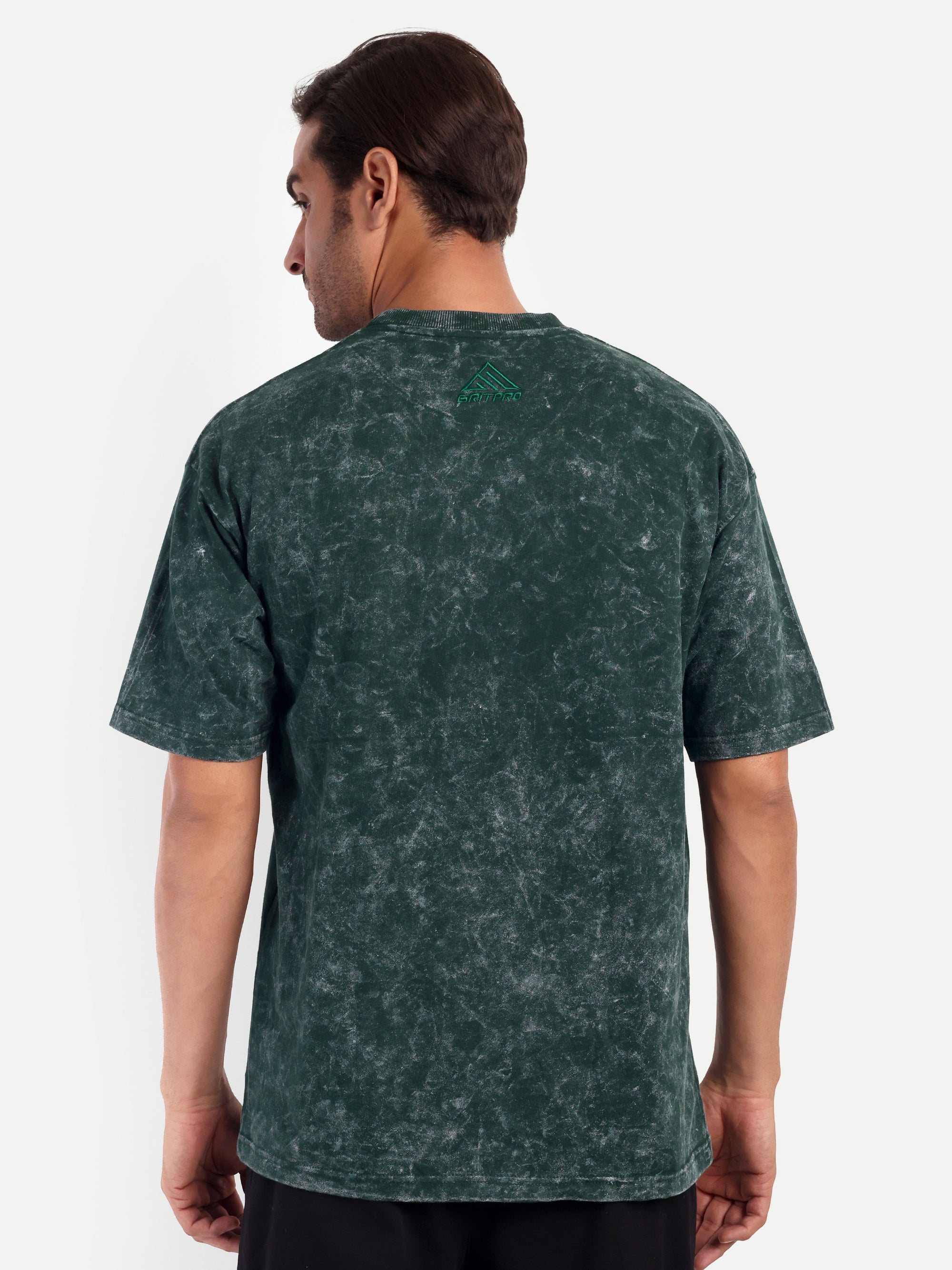 GREEN ACID WASHED OVERSIZED T-SHIRT