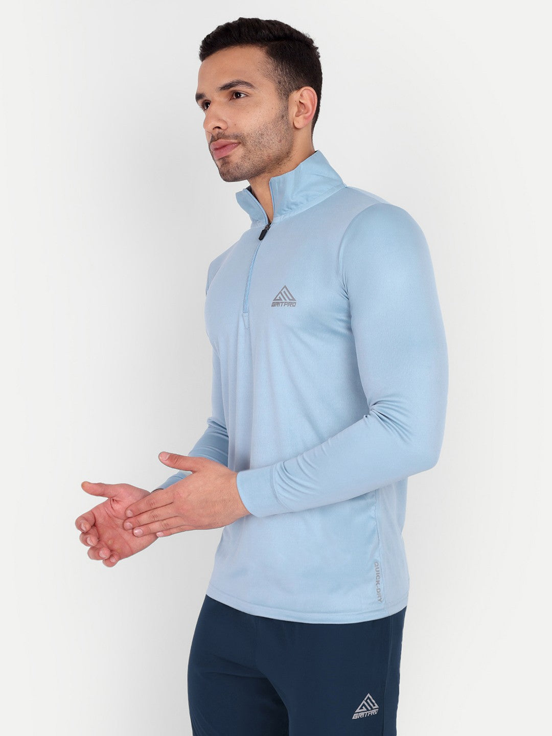 QUARTER ZIP FULL SLEEVES TRAINING T-SHIRT